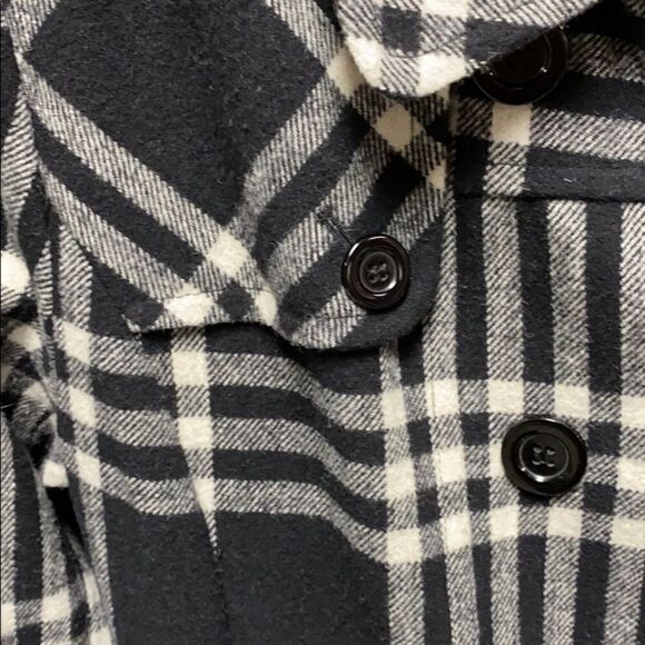 Apt. 9 Black & White Double Breasted Belt Wool Coat - Picture 3 of 10